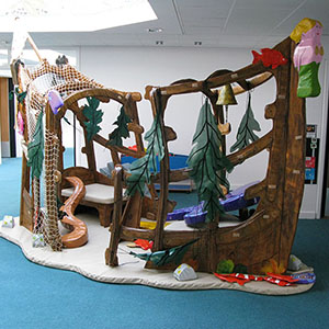 indoor wood play area